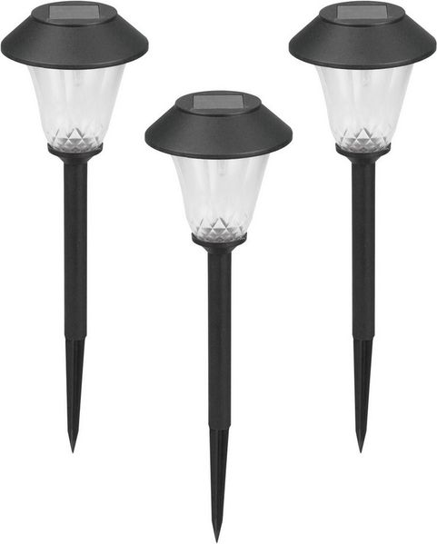 Luxform Gartenleuchte Solar-Gartenlampe - St. Tropez - 3 Stück - 5 Lumen, LED fest integriert, Aus Kunststoff gefertigt