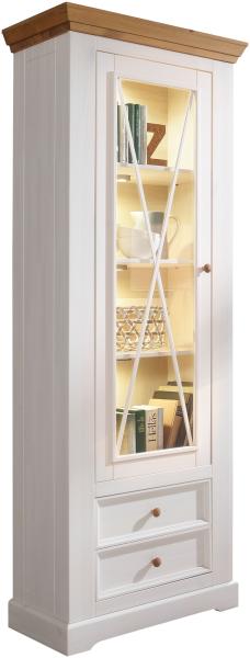 Vitrine >WZ-0133< (BxHxT: 79x214x42 cm) in weiß - 79x214x42 (BxHxT)