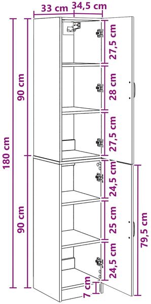 vidaXL Schrankset 2 pcs Altholz Holzwerkstoff 3416959 Bild 8