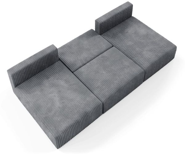 Wohnlandschaft Sofa mit Schlaffunktion NATALIA in Stoff Tilia Grau Bild 5
