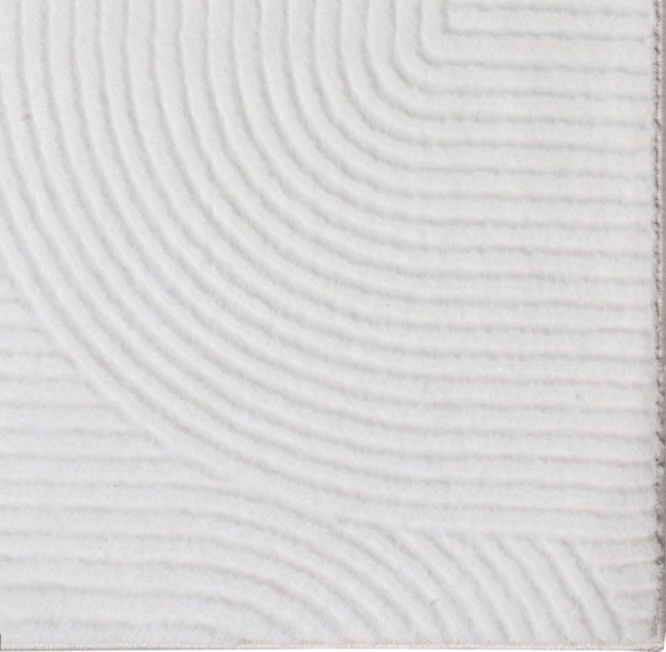 Carpetia Teppich Schöner warmer Teppich mit elegantem Linienmuster in weiß, rechteckig, Höhe: 16 mm Bild 2