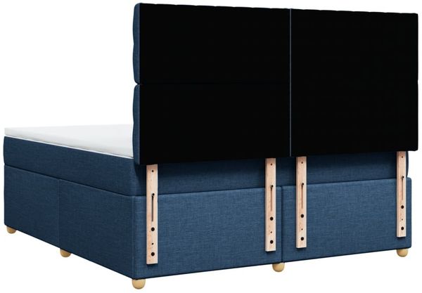 vidaXL Boxspringbett mit Matratze Blau 180x200 cm Stoff 3293672 Bild 8