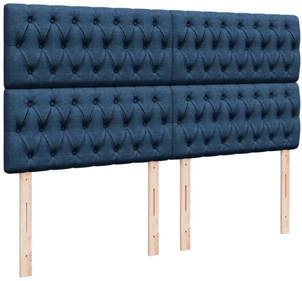 vidaXL Boxspringbett mit Matratze Blau 180x200 cm Stoff 3293672 Bild 9