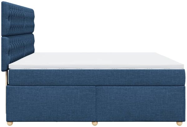 vidaXL Boxspringbett mit Matratze Blau 180x200 cm Stoff 3293672 Bild 7
