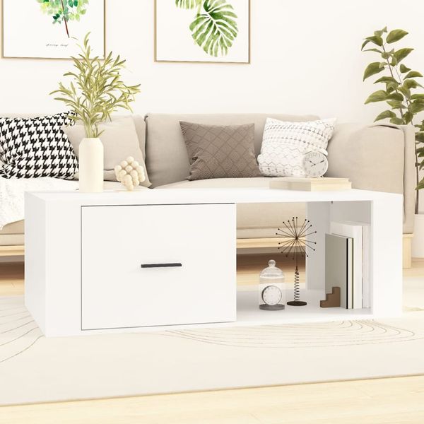 vidaXL Couchtisch Weiß 100x50,5x35 cm Holzwerkstoff 816536