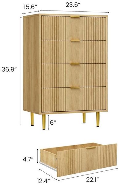 GarveeMore Kommode mit 4/ 5 / 6 Schubladen Sideboard Komodenschrank Schubladenschrank