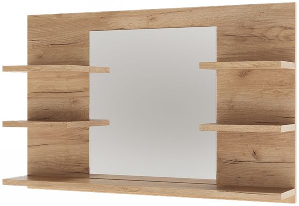 Badspiegelschrank Wilbur Goldkraft Eiche 78 x 50 cm mit Regalen Vicco