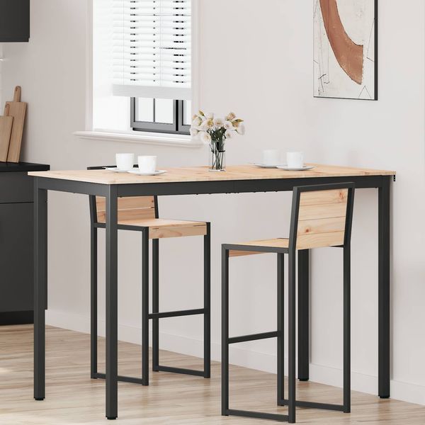 vidaXL Bartisch Natur 150 x 80 x 105 cm Massives Kiefernholz 892809