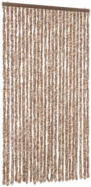 vidaXL Fliegenvorhang Beige und Dunkelbraun 100x220 cm Chenille 377323