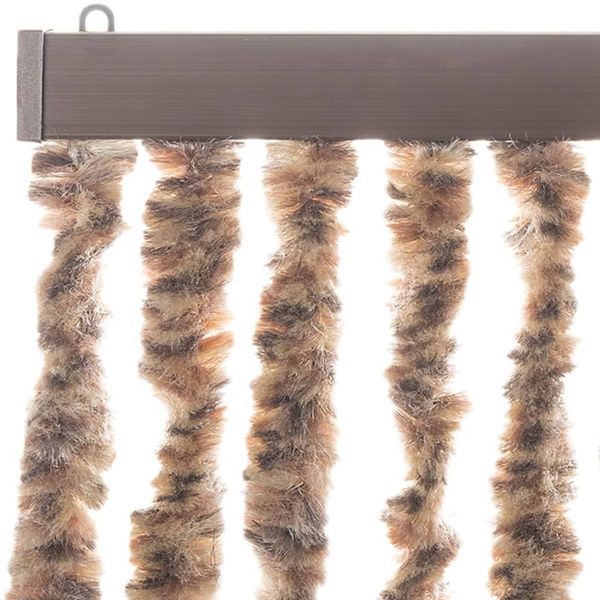 vidaXL Fliegenvorhang Beige und Dunkelbraun 100x220 cm Chenille 377323 Bild 4