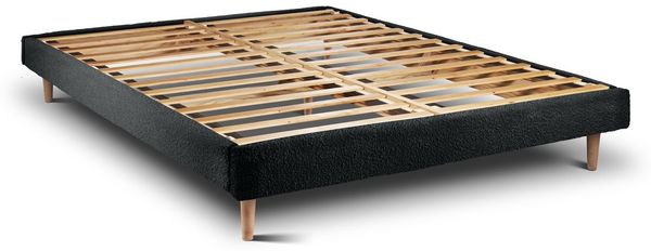 Bett mit gefüttertem Kopfteil – Bouclé-Stoff - 160 x 200 cm Bild 3