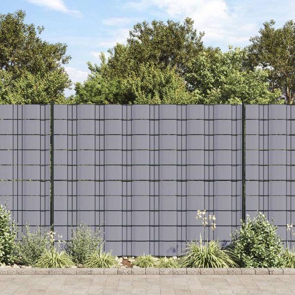 vidaXL Garten-Sichtschutz 4 Stk. PVC 35x0,19 m Matt-Hellgrau 147872