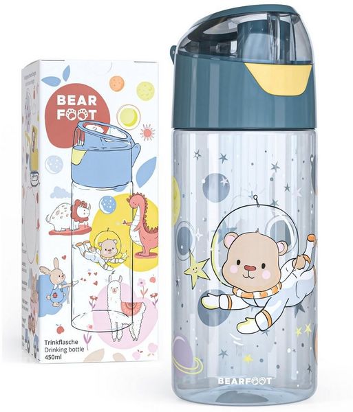 BEARFOOT Trinkflasche Trinkflasche Kinder leichte Wasserflasche - Astronaut Bär