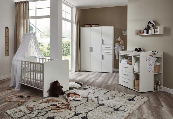 moebel-dich-auf Babyzimmer Aliya in weiß in verschiedenen Varianten Kinderzimmer Babymöbel Komplettset (Aliya 6)