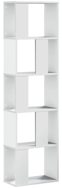 vidaXL Bücherregal 5 Böden Weiß 45x23,5x162,5 cm Holzwerkstoff 852780