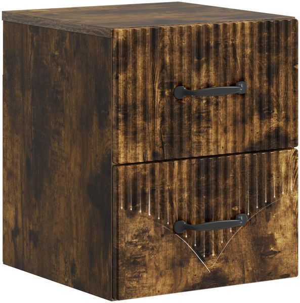 vidaXL Wandmontierter Nachttisch Geräucherte Eiche 34,5 x 33 x 40 cm 898985