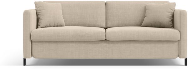 Micadoni Schlafsofa Gloria 2-Sitzer Strukturierter Stoff Beige 205x140