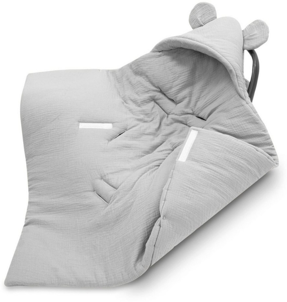 Einschlagdecke Einschlagdecke Musselin 90x90 cm Grau, Totsy Baby