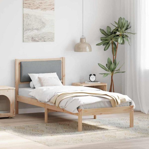 vidaXL Bettrahmen Hellgrau 80 x 190 cm Massives Kiefernholz 878159