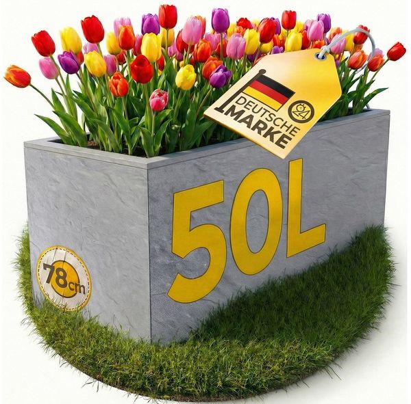 ONDIS24 Pflanzkübel Ondis24 Blumenkübel Vulkano, 50L Blumenkasten (1 St), mit cleverem Wasserspeicher am Boden