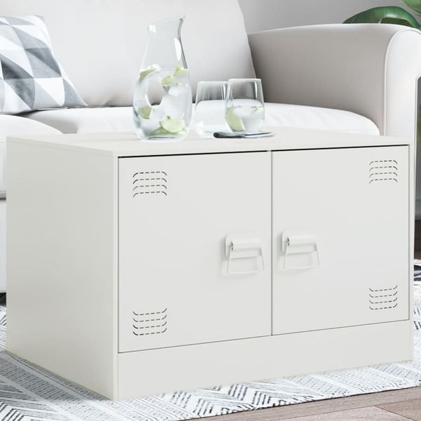 vidaXL Couchtisch Weiß 67x50x44 cm Stahl 841732