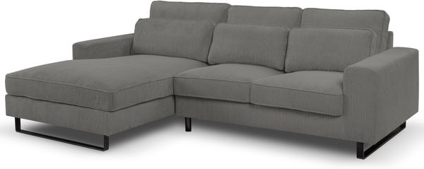 Ecksofa (B/H/T: 276x91x183 cm) in Grau