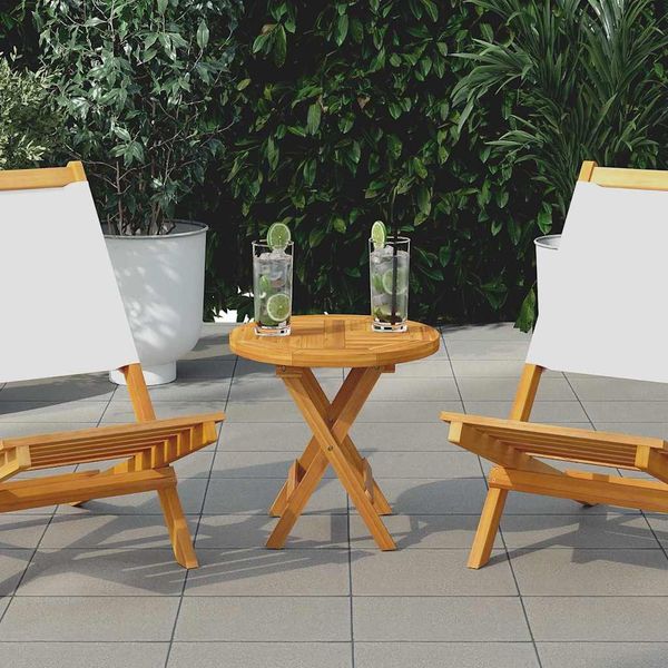 vidaXL Tischplatte Massivholz Teak Rund 2,5 cm 40 cm 316153