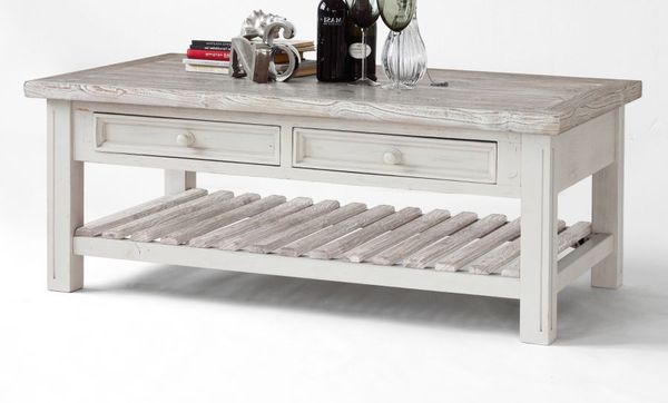 Couchtisch OPUS Kiefer massiv vintage used Look Landhaus
