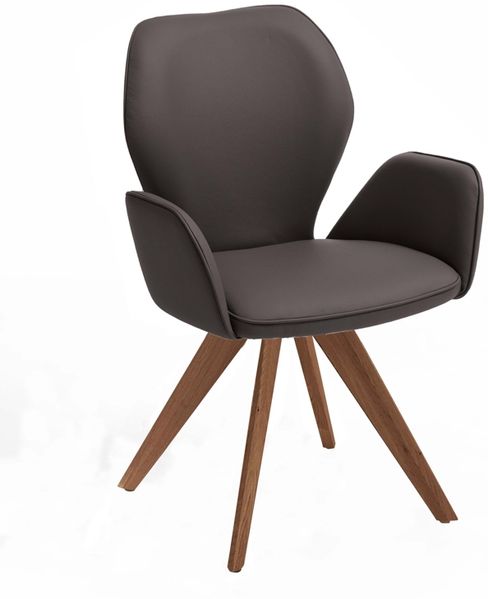 Niehoff Sitzmöbel 'Colorado Trend-Line' Armlehnenstuhl, Napoli mocca, Wild-Nussbaum / Leder, 92 x 60 x 62,5 cm