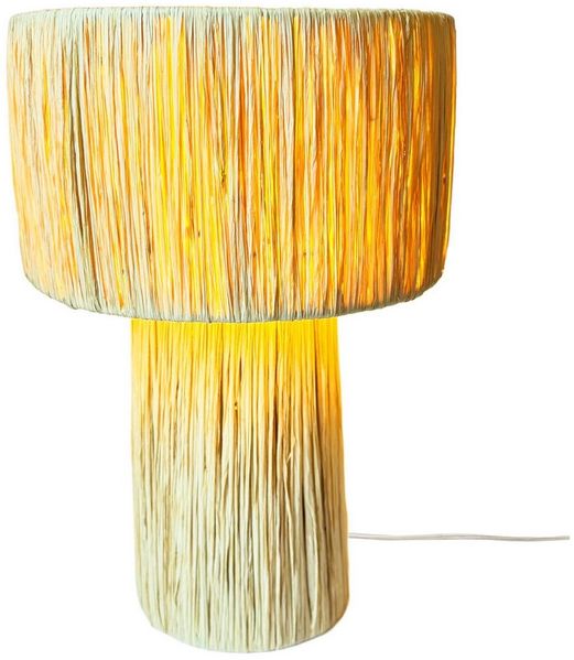 Marrakesch Orient & Mediterran Interior Stehlampe Boho Deko Tischlampe Nachttischlampe Morjana Beige, E27, Handarbeit