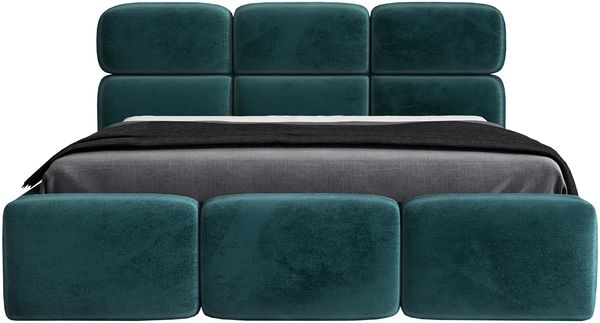 Polsterbett MAROKO 140x200 mit Matratze, Bettkasten und Lattenrost. Farbe: Minze 13 Bild 3