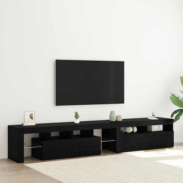 vidaXL TV-Schränk 2 pcs Schwarz Eichen-Optik 230 x 36,5 x 40 cm 3332526