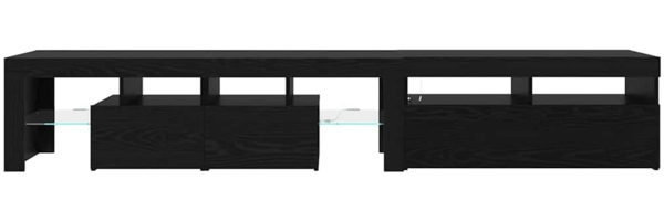vidaXL TV-Schränk mit LED 2 pcs Schwarz Eichen-Optik 290 x 37 x 40 cm 3332526