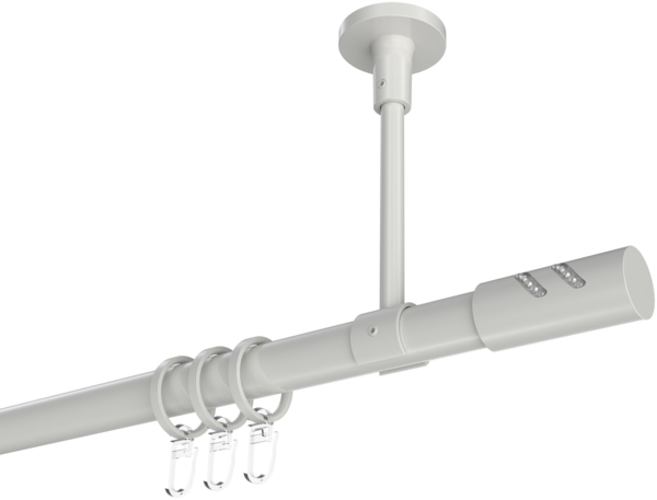 Gardinenstangen-Set Sonette Zoena 200 cm, 1-läufig, 20 mm Ø Weiß