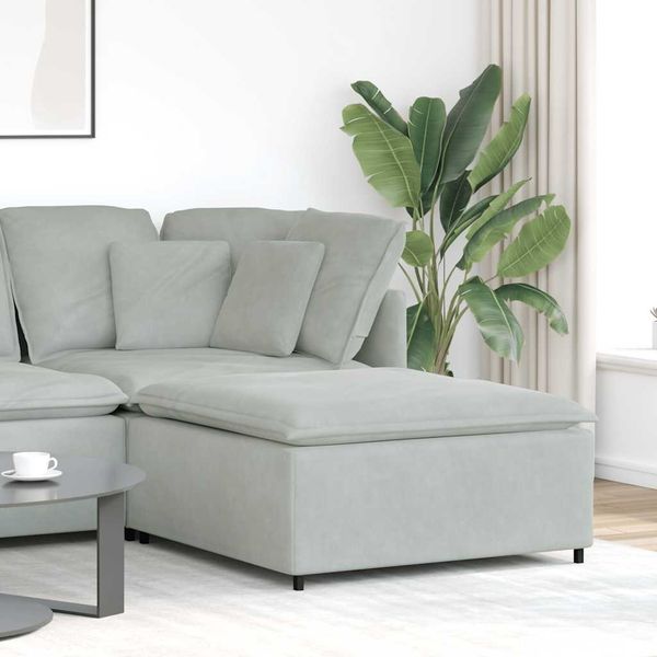 vidaXL Modulares Sofa Fußhocker-Modul Hellgrau 100x100x48 cm 4104489