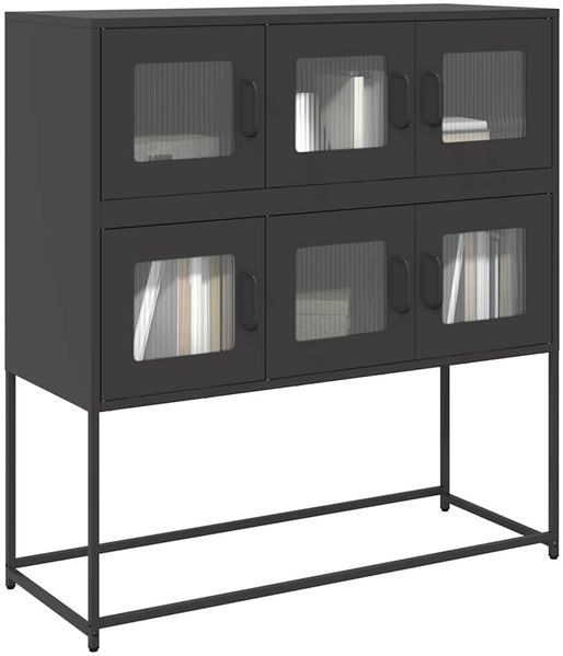 Sideboard, Kommode Schwarz 100,5x39x107 cm Kaltgewalzter Stahl j2505p Bild 2