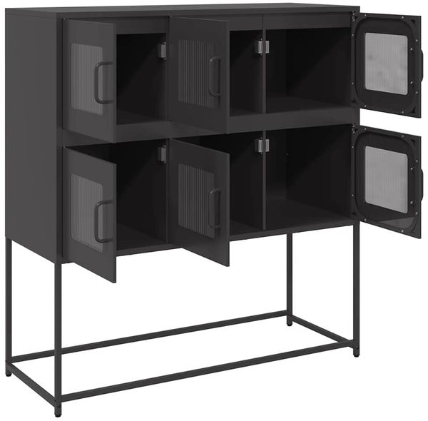 Sideboard, Kommode Schwarz 100,5x39x107 cm Kaltgewalzter Stahl j2505p Bild 6