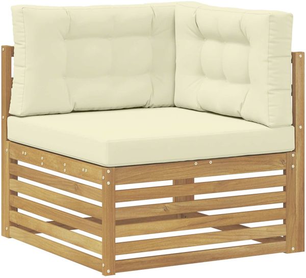 vidaXL Outdoor-Sofagarnitur 8 pcs Weiß und Creme Massivholz Akazie 3390215 Bild 5
