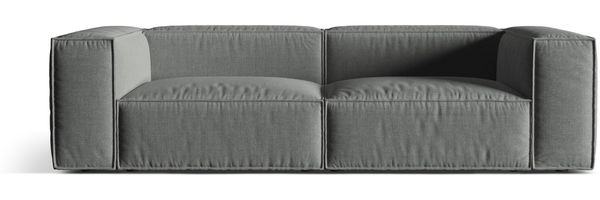 Micadoni Sofa Nuria 4-Sitzer Strukturierter Stoff Grau