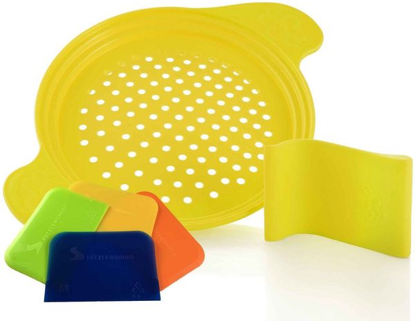Muxel Spätzlereibe Spätzlewunder mit Patentschaber, die Alternative für Spätzlepresse, Kunststoff, (mit-Teigschaber, 6-St), Leicht zu reinigen
