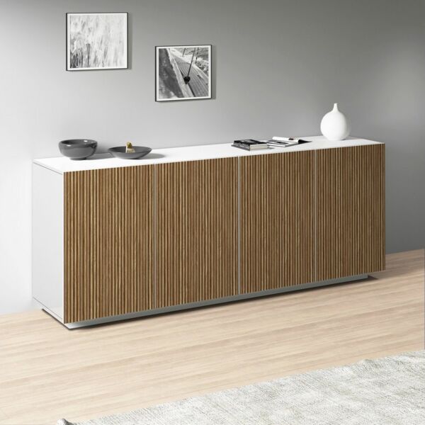 INOSIGN Sideboard Vega Sideboard,Kommode,200 cm, mit 4 Türen,Fronten mit Rillen-Optik