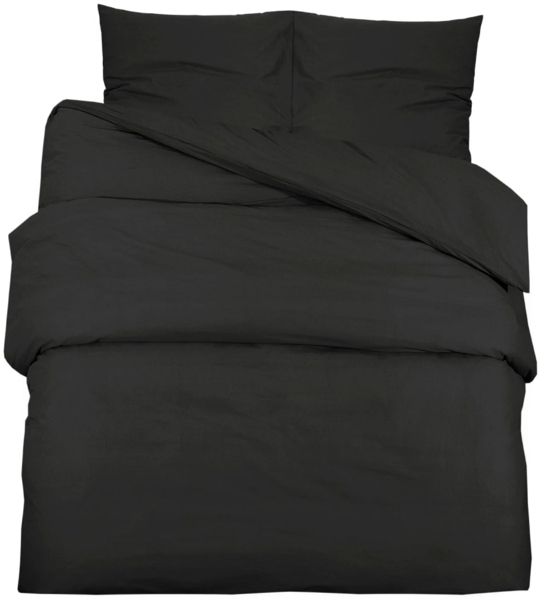 vidaXL Bettwäsche-Set Schwarz 240x220 cm Baumwolle 136112