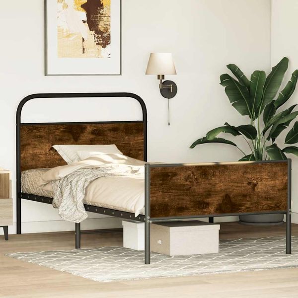 Einzelbettgestell Design für Erwachsene ohne Matratze 90x200 cm Sonoma-Eiche Holzwerkstoff d3932e