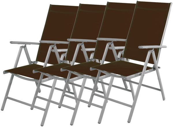 4er Set Alu Klappsessel 7-fach verstellbar Gartenstuhl Gartenmöbel Liegestuhl