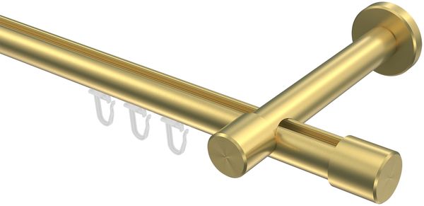 Innenlauf-Gardinenstangen-Set Prestige Santo 100 cm, 1-läufig, 20 mm Ø Messing-Optik