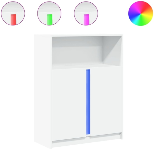 vidaXL LED-Sideboard Weiß 77x34x100 cm Holzwerkstoff 852145