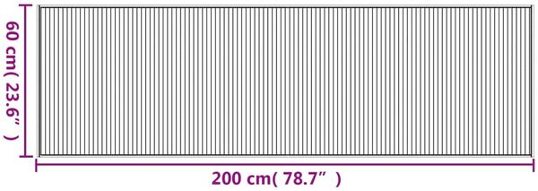 vidaXL Teppich Rechteckig Grau 60x200 cm Bambus 376838 Bild 8