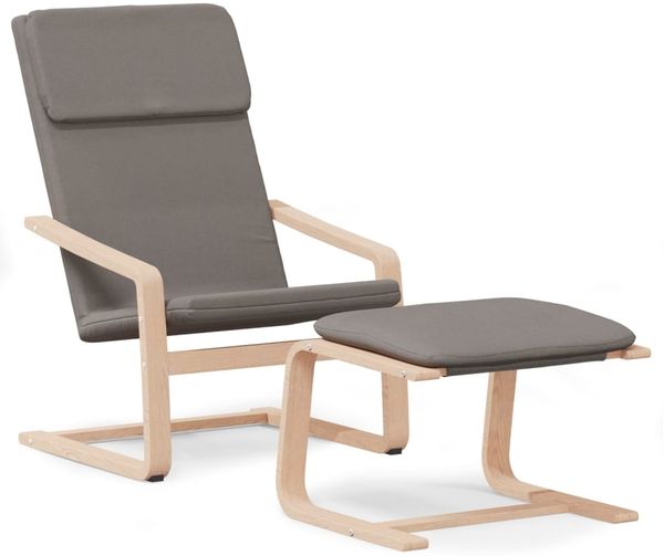 vidaXL Relaxsessel mit Hocker Taupe Stoff 3154418 Bild 2