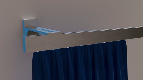 indeko Gardinenstange Bern, 1-läufig, Wunschmaßlänge, verschraubt, Aluminium, Innenlauf Komplett-Set inkl. Gleitern und Montagematerial