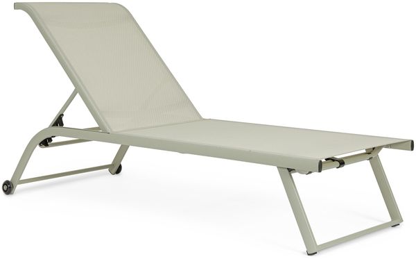 Gartenliege Orltay 2er-Set Aluminium mit Rollen, modern verstellbar, grün Breeze Salbei